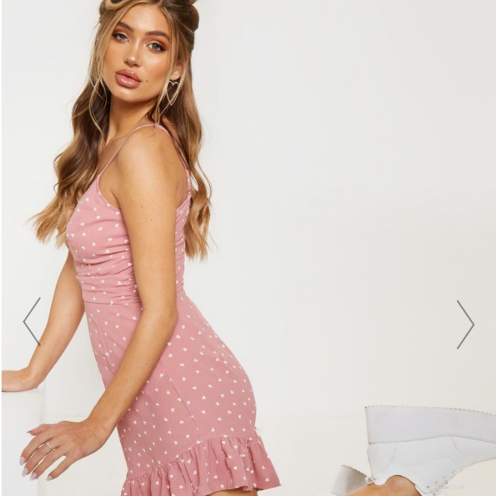 Pretty little thing pink heart mini dress